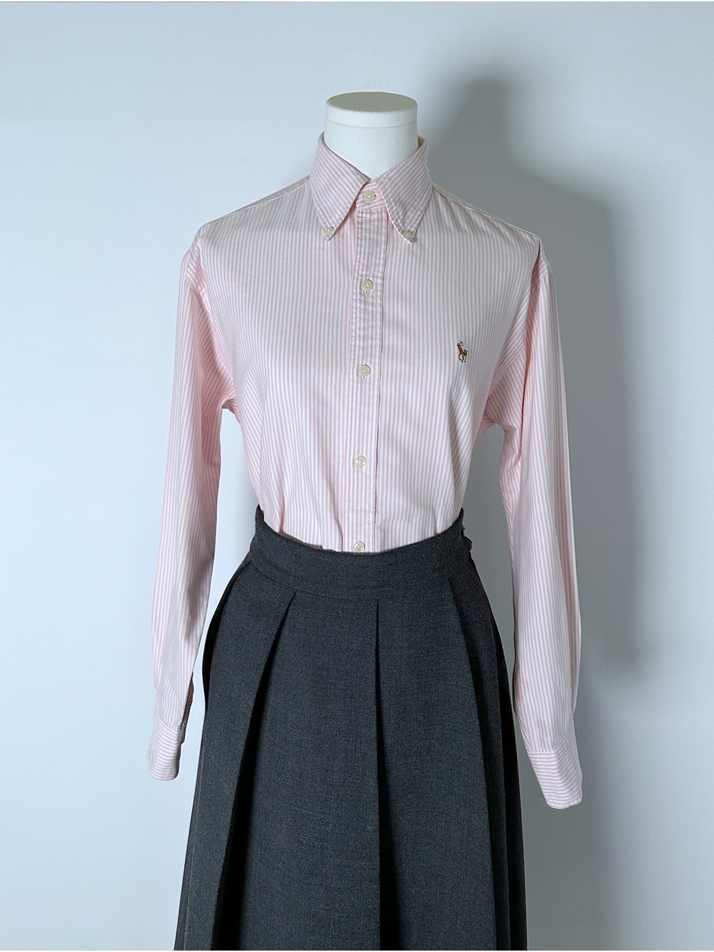 Ralph Lauren Sport Excellent Pink Striped Button-Down Shirt Women’s L